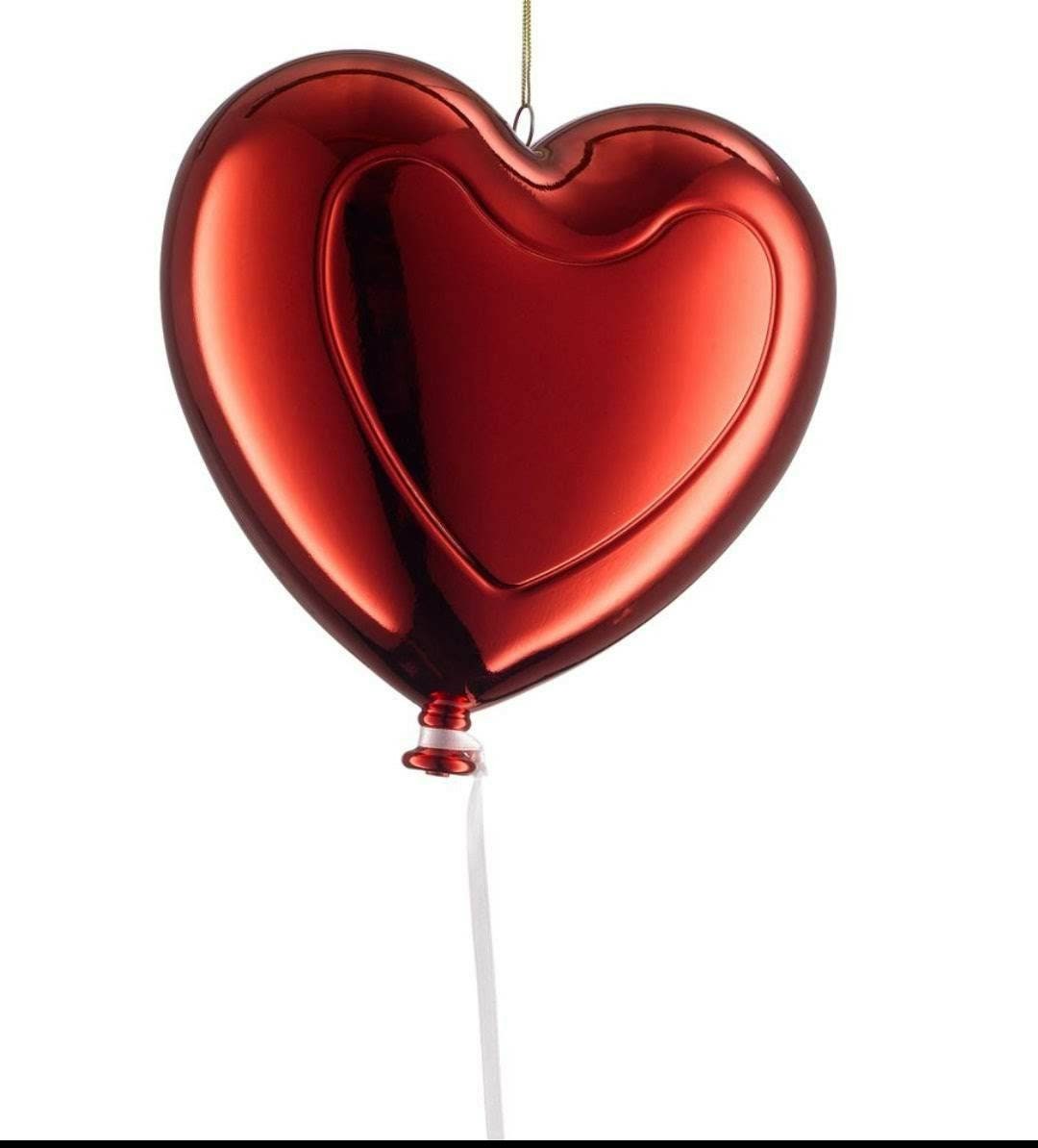 Red Metallic Heart Balloon, Valentines Wreath Attachment (22.5cm)