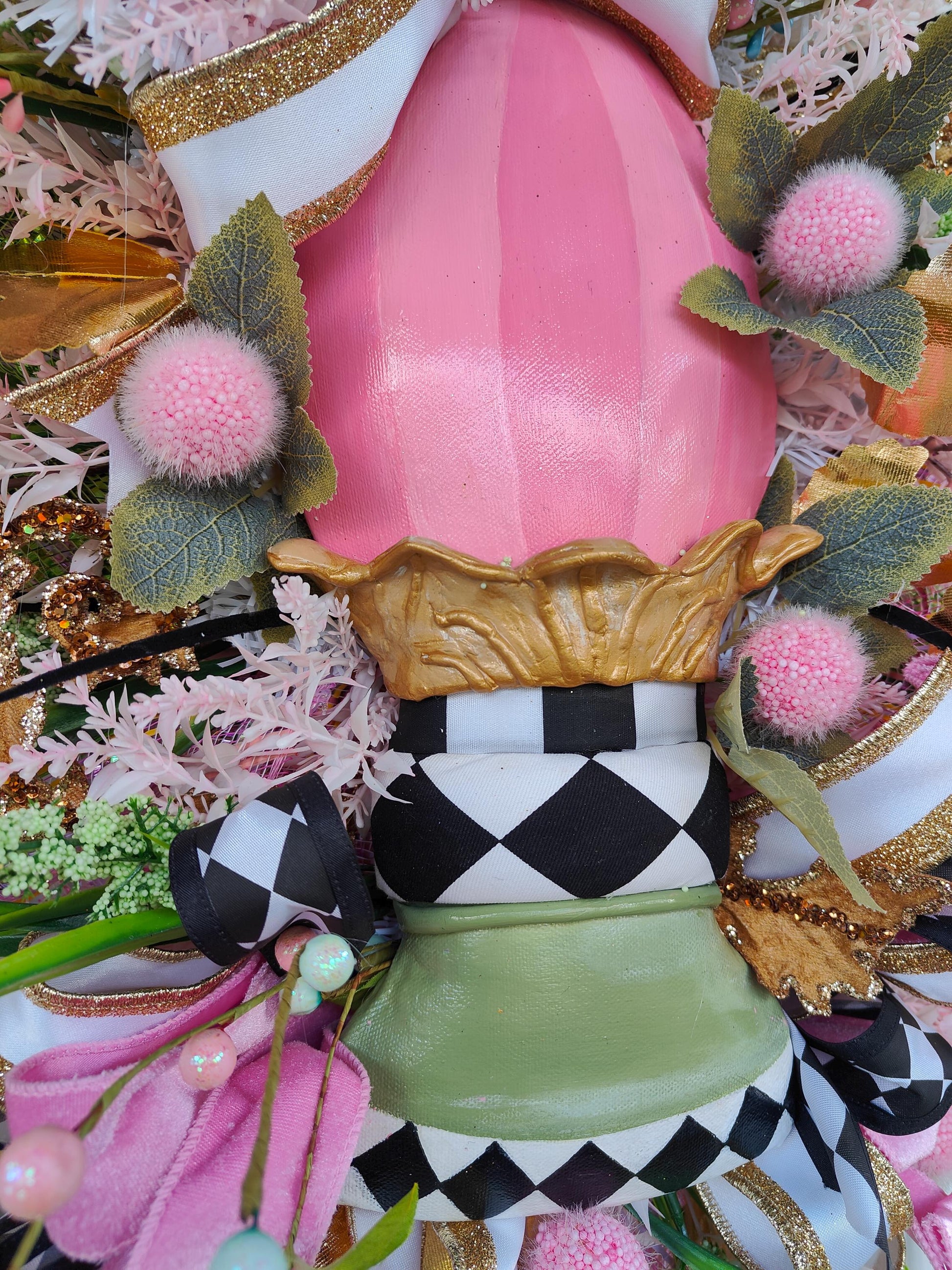 Easter wreath Easter egg pink green swag home decor