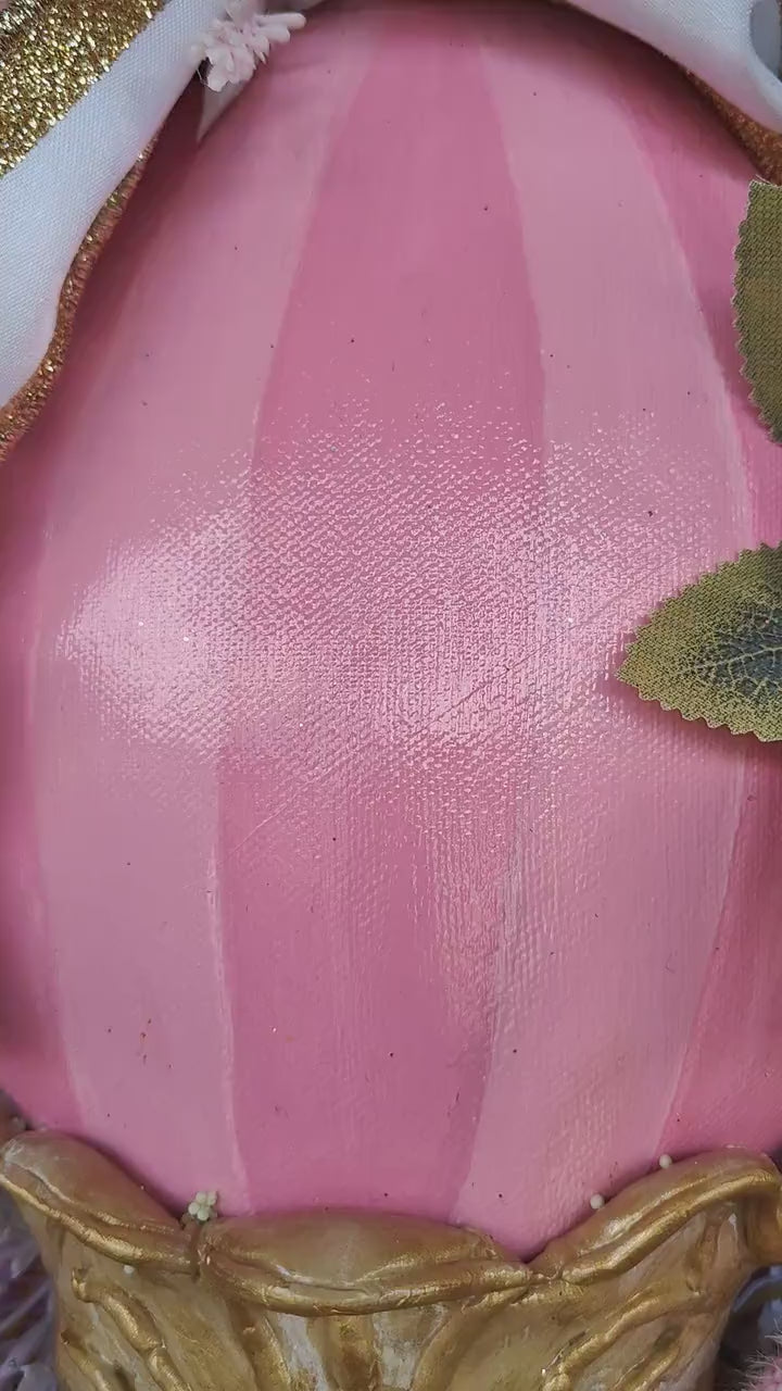 Easter wreath Easter egg pink green swag home decor