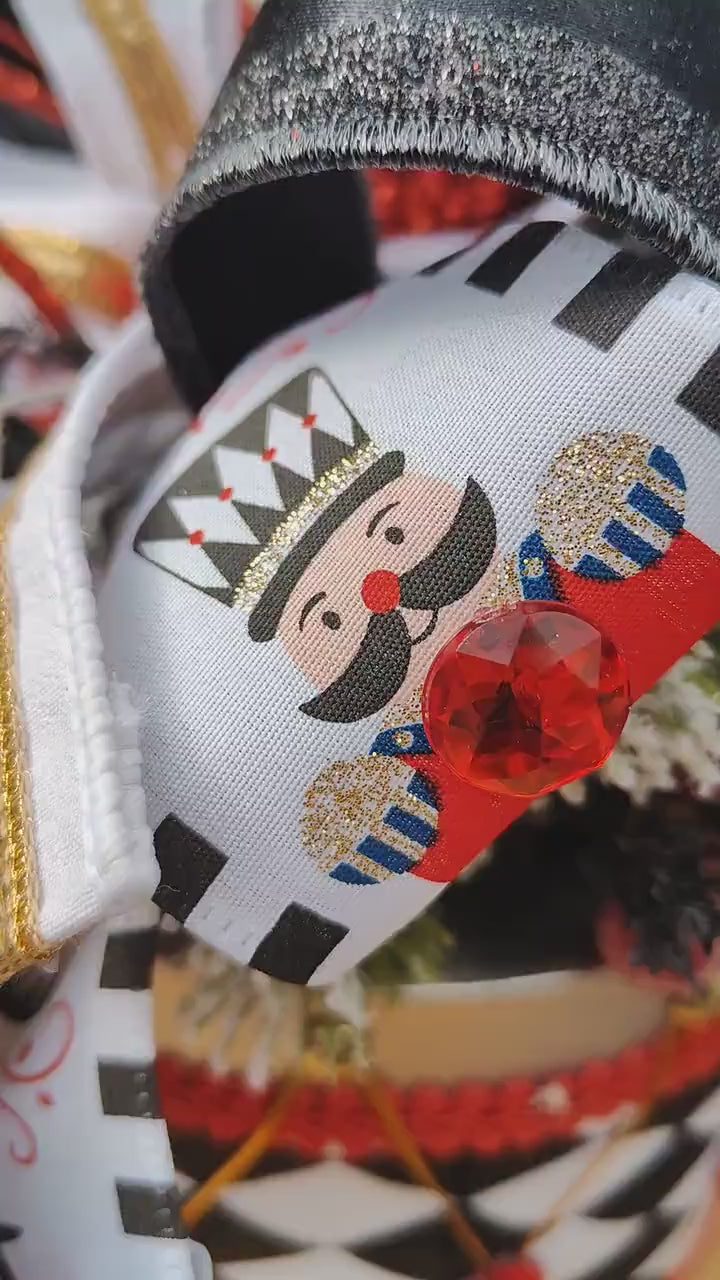 Christmas red and silver drum centrepiece tablecentre unique display Christmas tree decoration